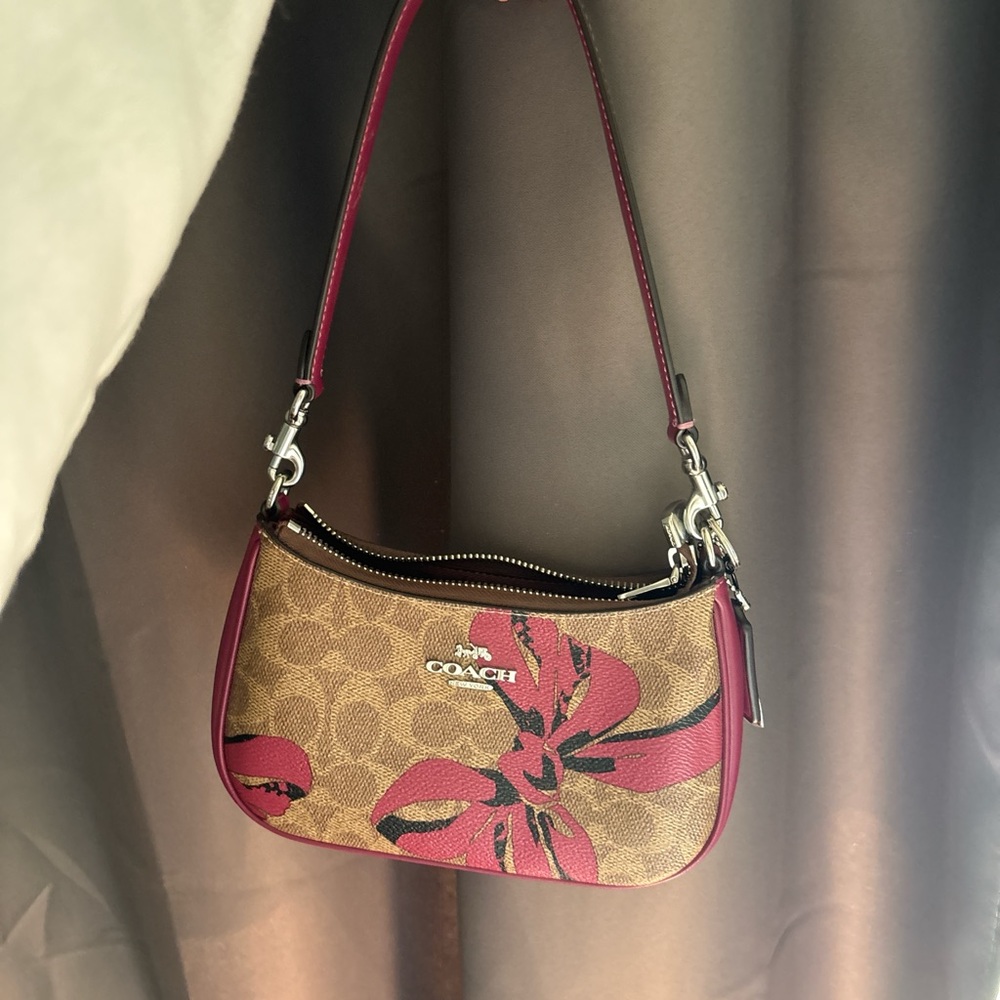 Coach Tan and Pink Shoulder Bag